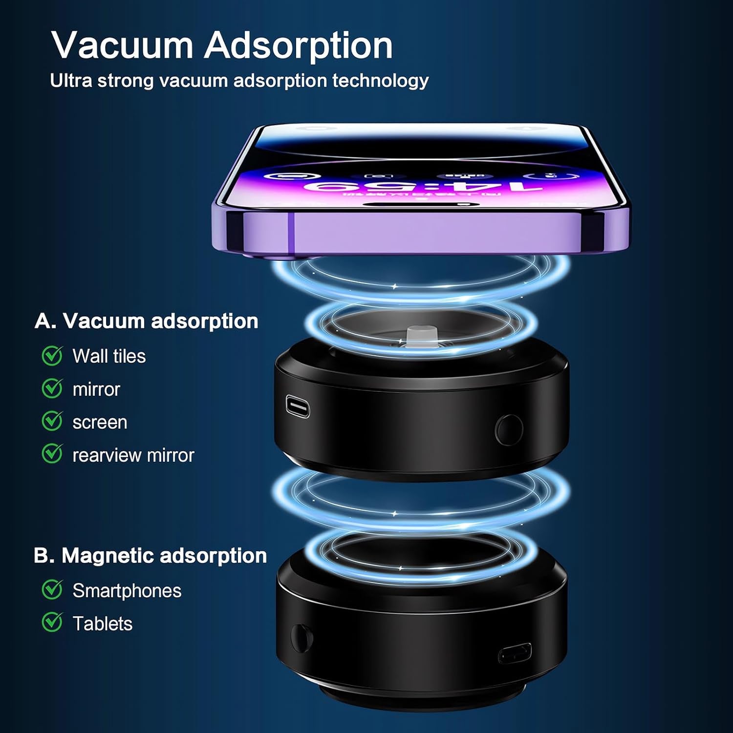 Magnetic Mobile Phone Holder (360°Rotation)