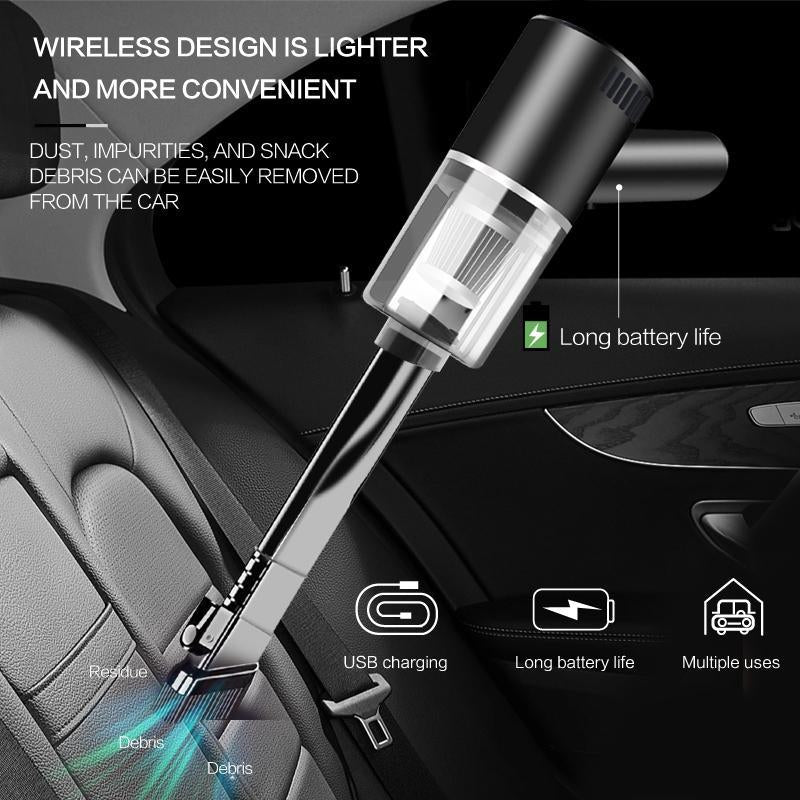 Car Handheld Vacuum Cleaner, 1 Piece 3300Pa Portable Cordless Vacuum Cleaner, High Power Dust Blower Dual-Use for Home & Car, Car Vacuum Cordless Cleaning Tool